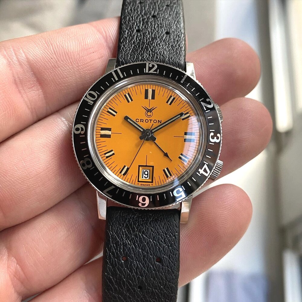 1960s Croton Wrist Alarm ref. 9877 'Orange'