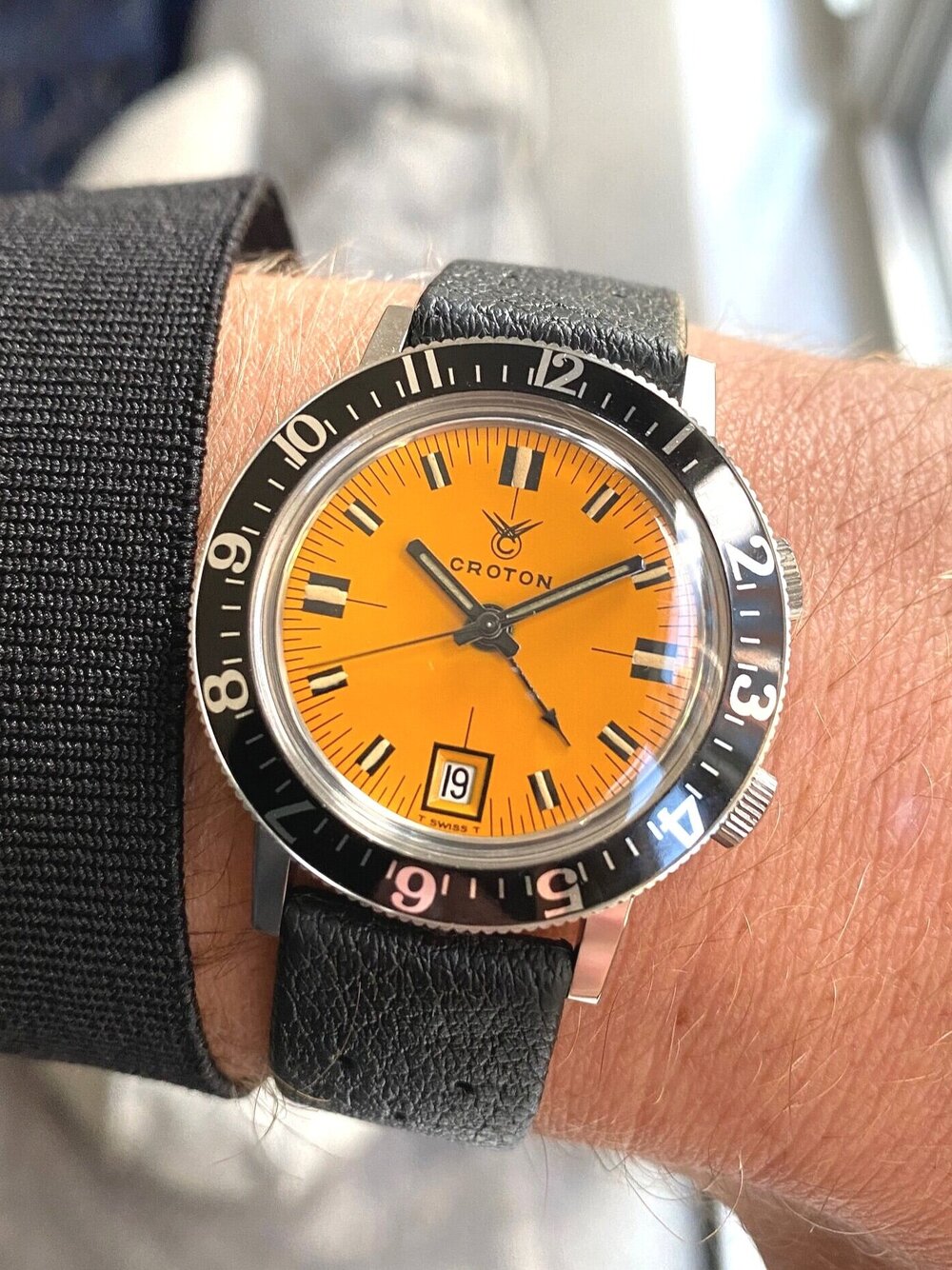 1960s Croton Wrist Alarm ref. 9877 'Orange'