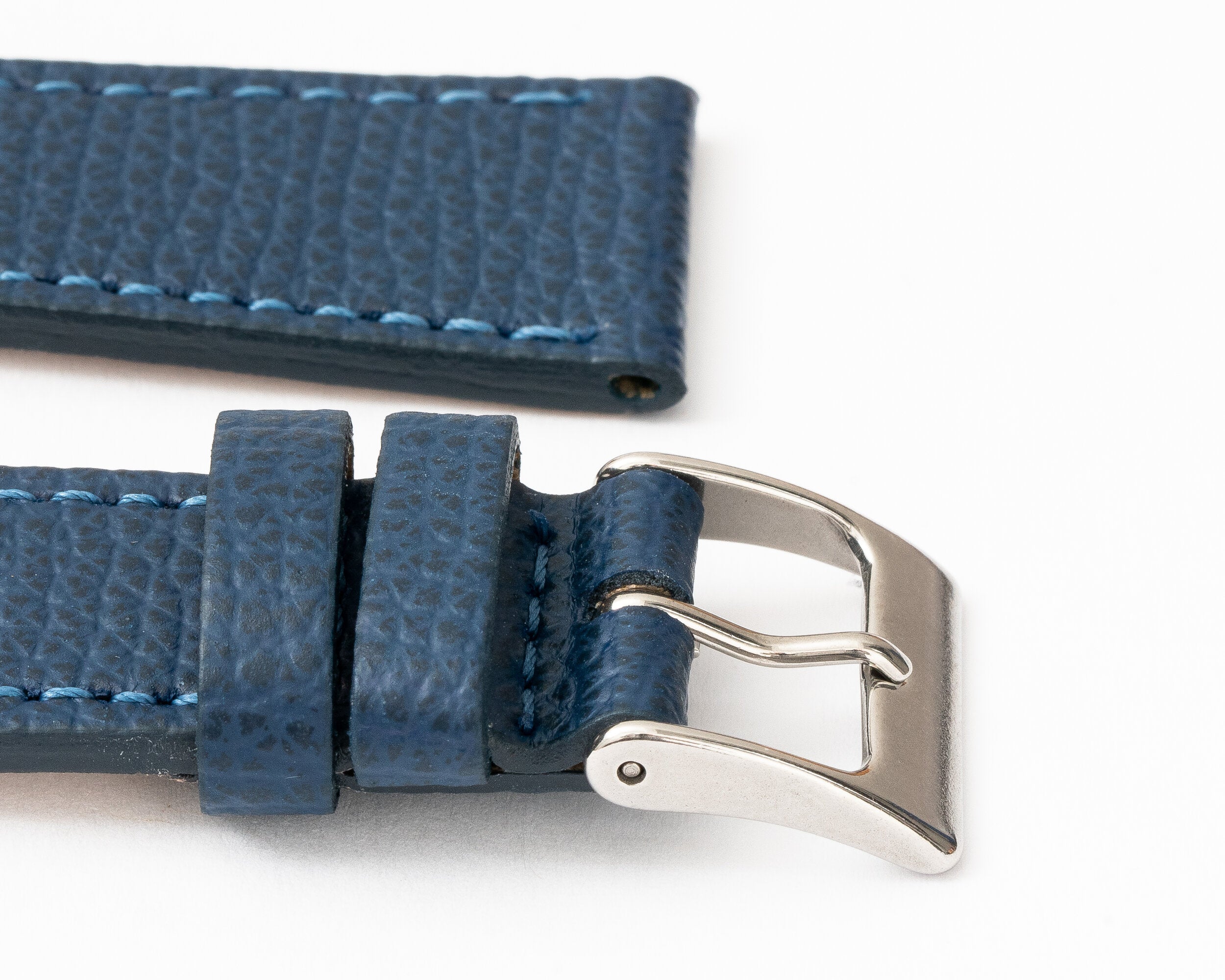 Marine Blue Pebbled Calfskin