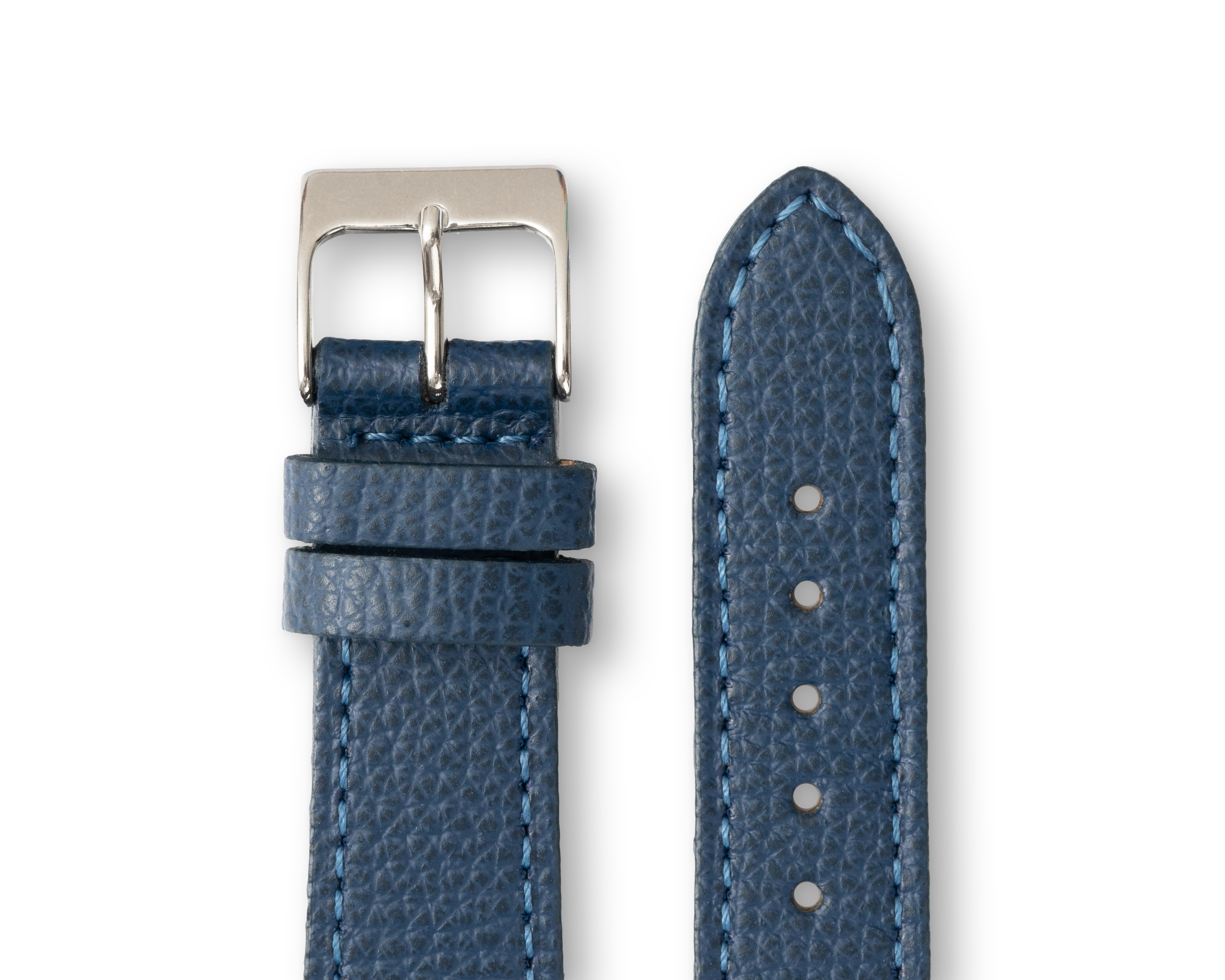 Marine Blue Pebbled Calfskin