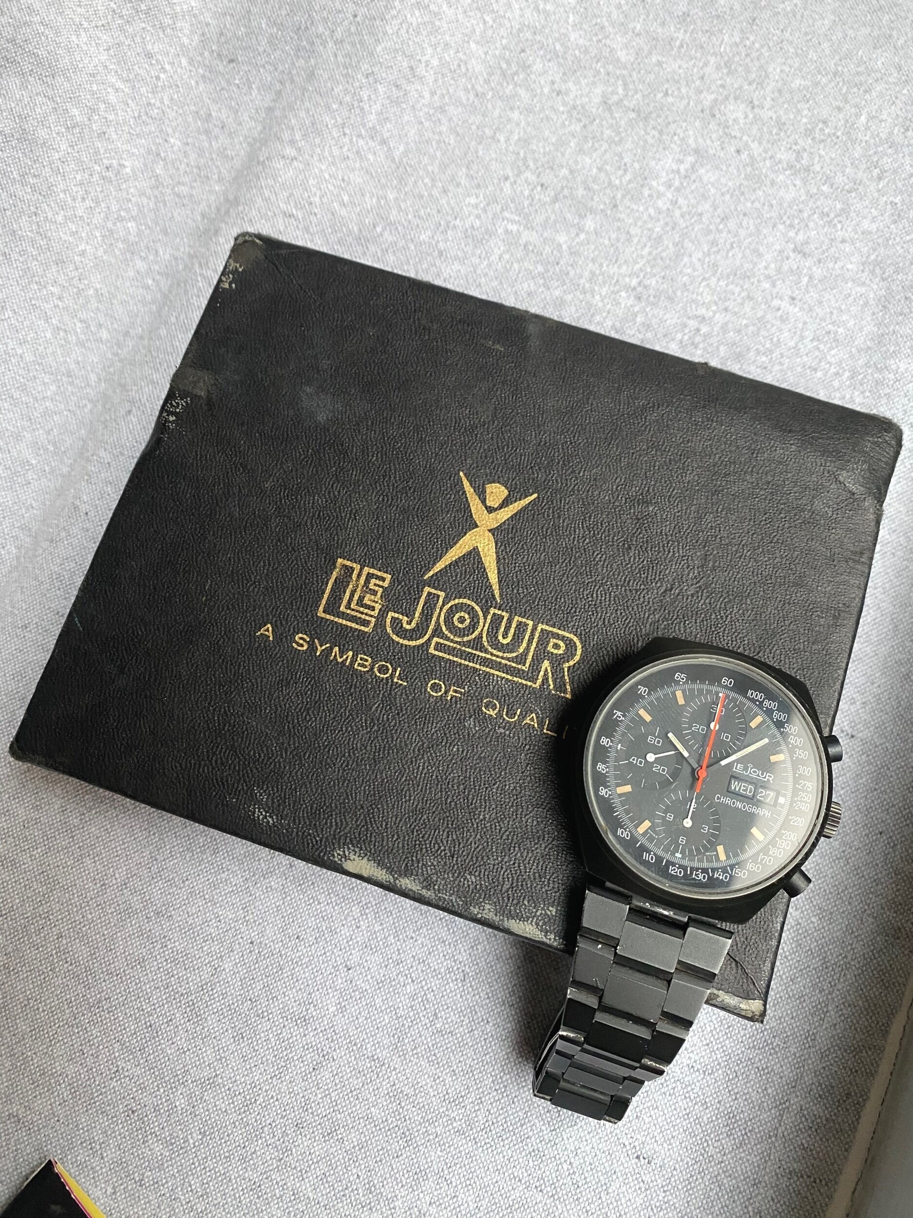 1970s LeJour PVD Chronograph ref. 7000 (Box & Papers)