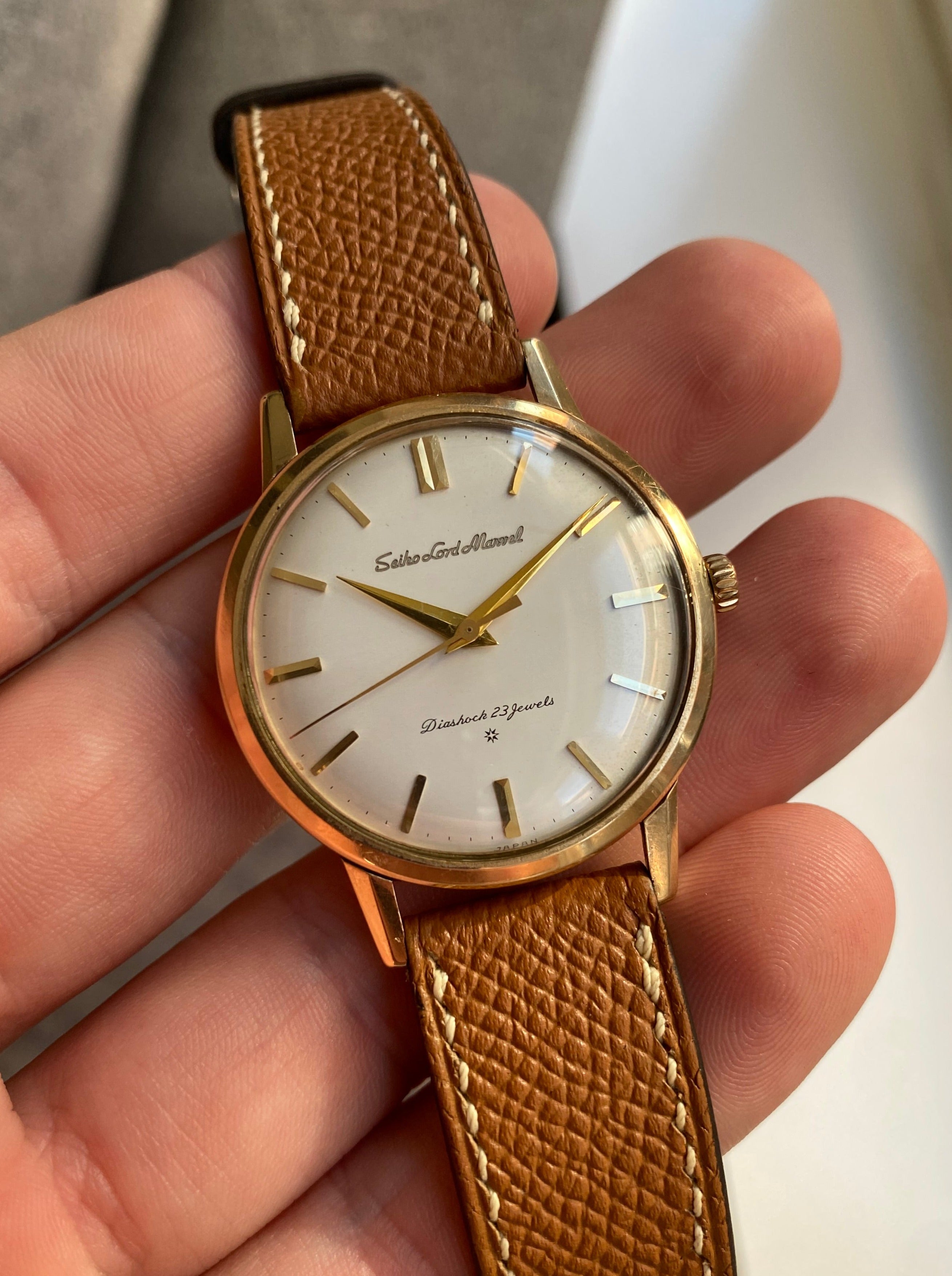 Seiko lord marvel 18k sale