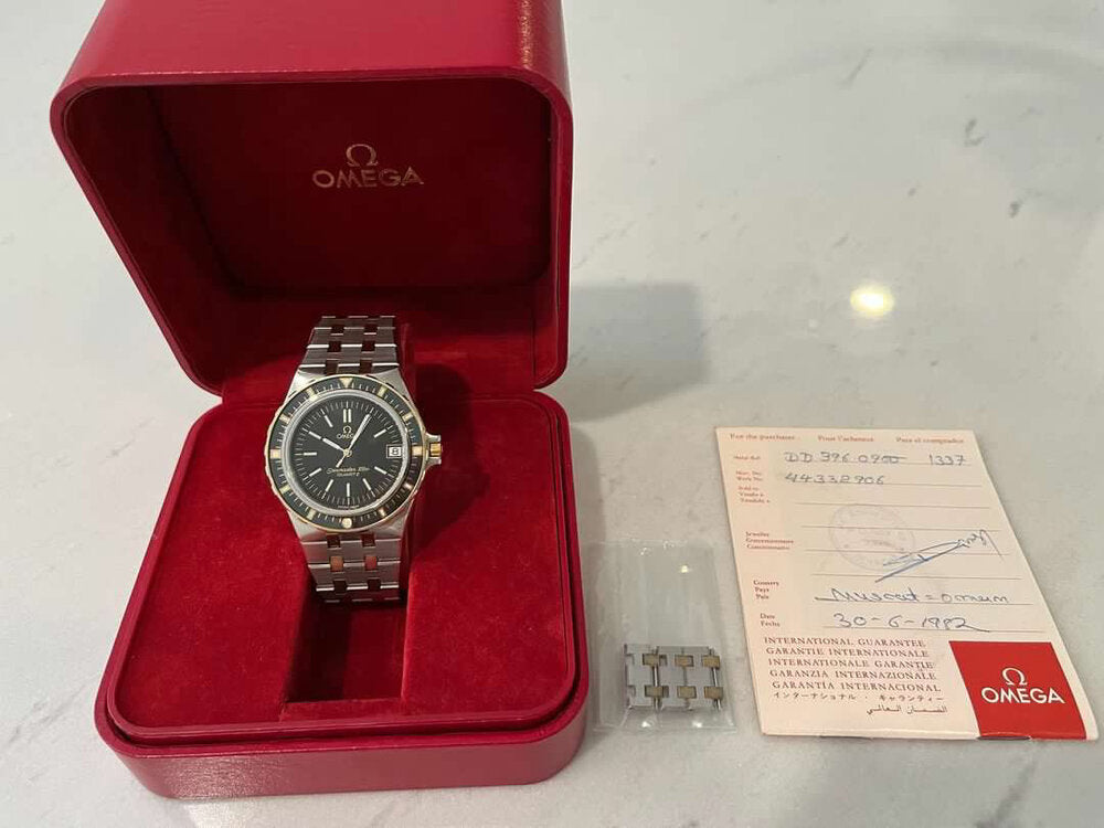 1982 Omega Seamaster ref. 396.0900 "Plongeur de Luxe" Box/ Papers